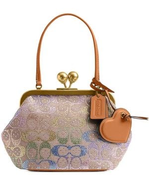 COACH Kisslock Patterned Tote Bag - Natural