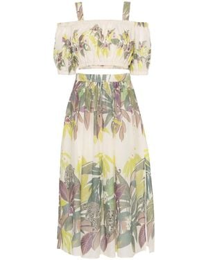 Twinset Jungle-Print Cotton Skirt Set - White