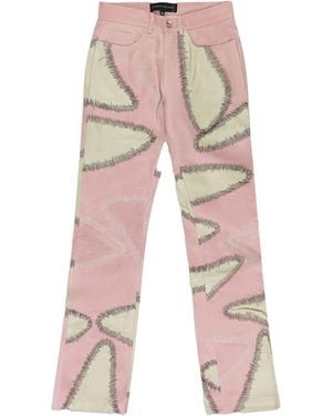 Who Decides War Amalgamated Leather Bootcut Pants - Pink