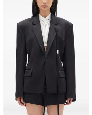 Ann Demeulemeester Susa Floral-Appliqué Fitted Jacket - Black