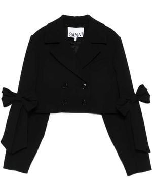 Ganni Double-Breasted Jacket - Black
