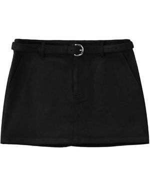B+ AB Belted Side-Pocket Mini Skirt - Black