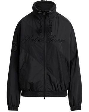 Polo Ralph Lauren Embroidered-Logo Paneled Jacket - Black