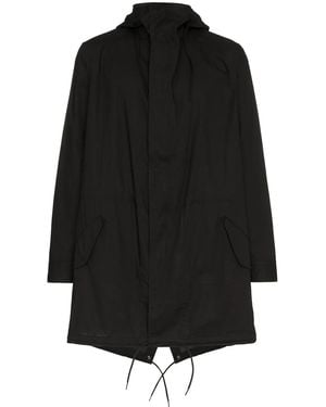 Y-3 Logo Print Hooded Parka - Black