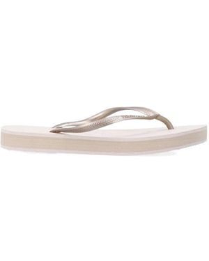 Havaianas Slim Flatform Textured-Strap Flip-Flops - White