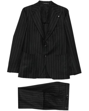 Tagliatore Pinstripe-Pattern Single-Breasted Suit - Black