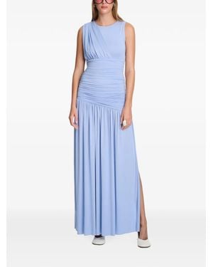 Axel 113 Isabell Draped Fitted Maxi Dress - Blue