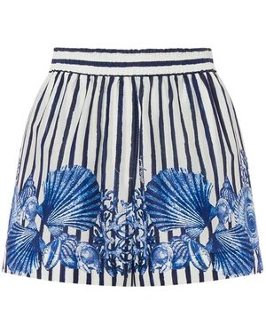 Alberta Ferretti ストライプ ショートパンツ - ブルー