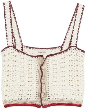 forte_forte Crochet Button Top - Grey