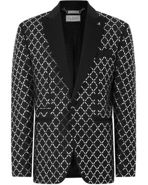 Philipp Plein Strass-Embellished Blazer - Black