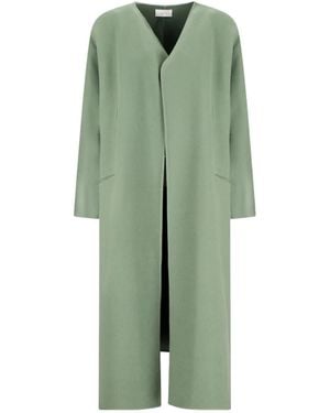 The Row Priske V-Neck Wool Coat - Green