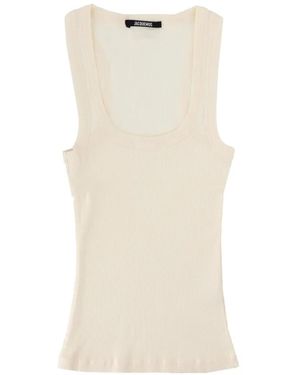 Jacquemus Gros Ribbed-Knit Tank Top - White