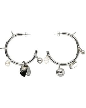 Justine Clenquet Pendientes De Aro Britt Con Charm - Blanco