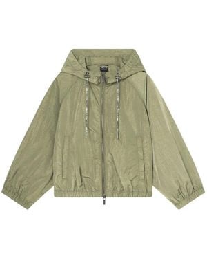 ARMANI EXCHANGE Hooded Zip-Up Windbreaker Jacket - Green