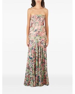 Saloni Schulterfreies Kristie Maxikleid Mit Blumenprint - Pink