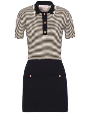 Valentino Garavani Striped Polo Mini Dress - Grey