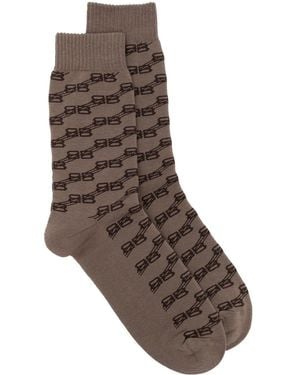 Balenciaga Socks Bb Monogram Tennis - Brown