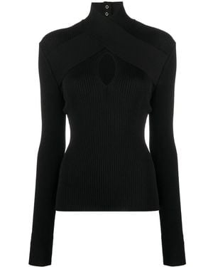 MSGM Top A Collo Alto - Nero