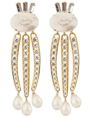 Bounkit Boucles D'Oreilles Pendantes En Laiton - Blanc