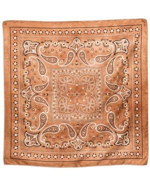 Sandro Paisley-Pattern Scarf - Brown