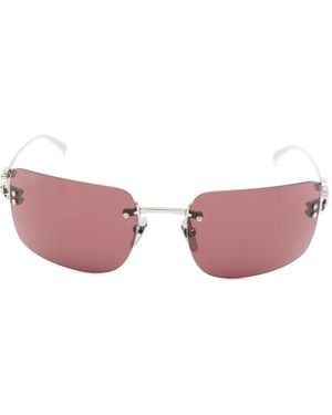 Gucci Logo-Plaque Rectangle-Frame Sunglasses - Pink