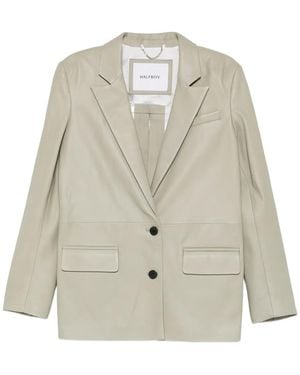 Halfboy Button Leather Jacket - White