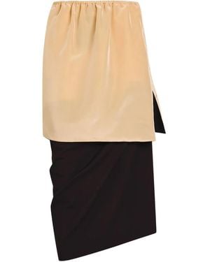 Calvin Klein Elastic-Waistband Slit Midi Skirt - Black