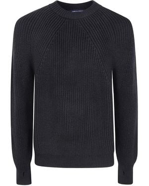 Comme des Garçons Ribbed-Knit Raglan-Sleeve Sweater - Blue