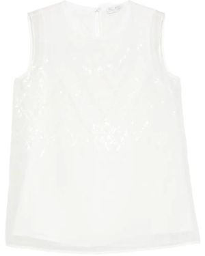 Panicale Haut Sans Manches À Sequins - White