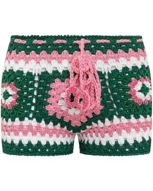 Matimì Crochet-Knit Shorts - Green