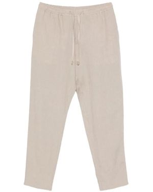 Canali Drawstring-Waist Linen Pants - White