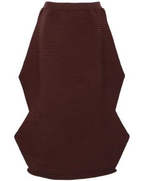 Pleats Please Issey Miyake Sculptural Pleated Skirt - Purple
