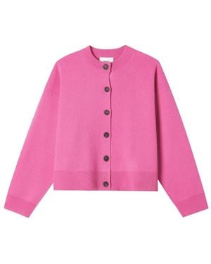 Enfold Drop-Shoulder Cardigan - Pink