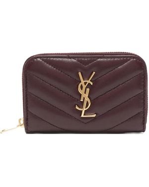 Saint Laurent Gewatteerde Portemonnee - Paars