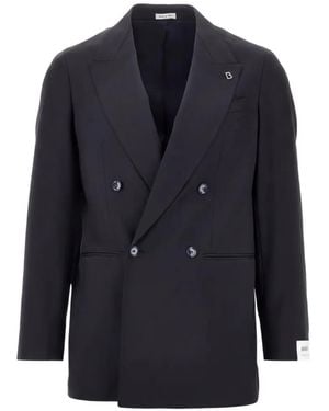 BRERAS Milano Arezzo Double-Breasted Peak-Lapel Blazer - Blue