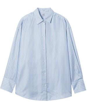 TOTEME Striped Silk Shirt - Blue