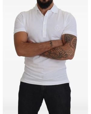 Dolce & Gabbana Polo À Logo Brodé - Blanc