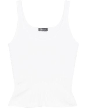 Mugler Ribbed Tank Top - White