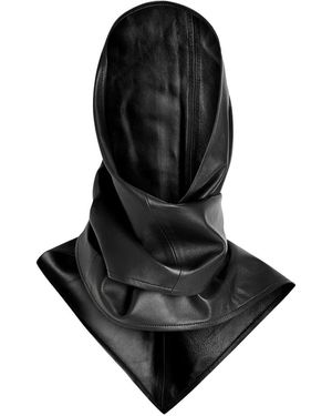 Nour Hammour Leather Balaclava - Black