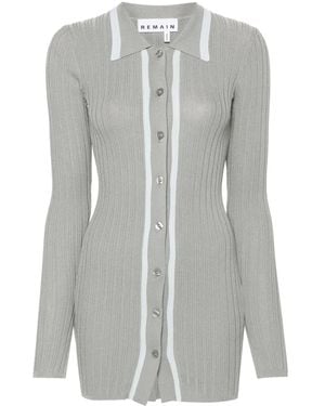 Remain Ribbed-Knit Mini Dress - Grey