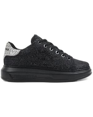 KARL LAGERFELD Kapri Glitter-Effect Trainers - Black