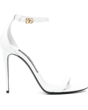 Dolce & Gabbana 100Mm Leather Sandals - White