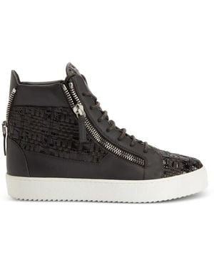 Giuseppe Zanotti Kriss Crocodile-Print Trainers - Black