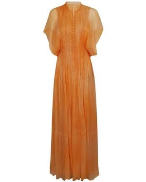 Ermanno Scervino Buttoned Maxi Dress - Orange