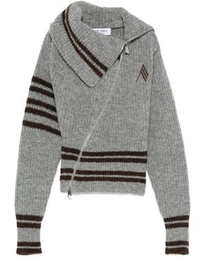 The Attico Gestreifter Cardigan - Grau