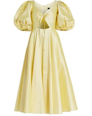 No Pise La Grama Pleated Midi Dress - Yellow