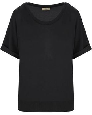 Herno Pleated Round-Neck T-Shirt - Black