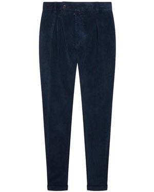 Berwich Cordhose Mit Bundfalten - Blau