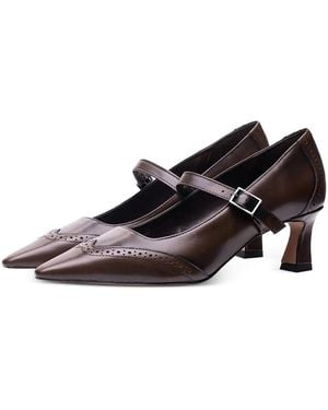 Poche Paris Buckle-Strap Court Shoes - Black