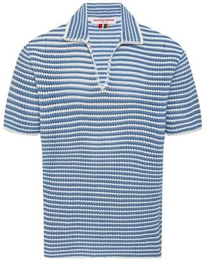 Orlebar Brown Batten Stripe-Knit T-Shirt - Blue